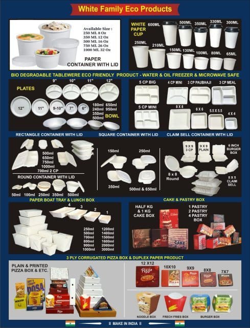 MTC catalogue sheet showing disposable food boxes and takeaway packaging