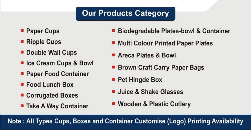MTC product category overview listing disposable paper products and food packaging categories