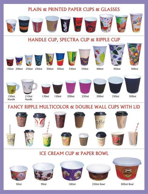 MTC catalogue sheet showing disposable paper bowls, food containers and lids