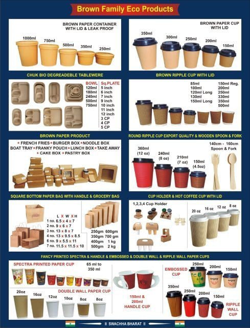MTC catalogue sheet showing disposable paper bags and carry packaging